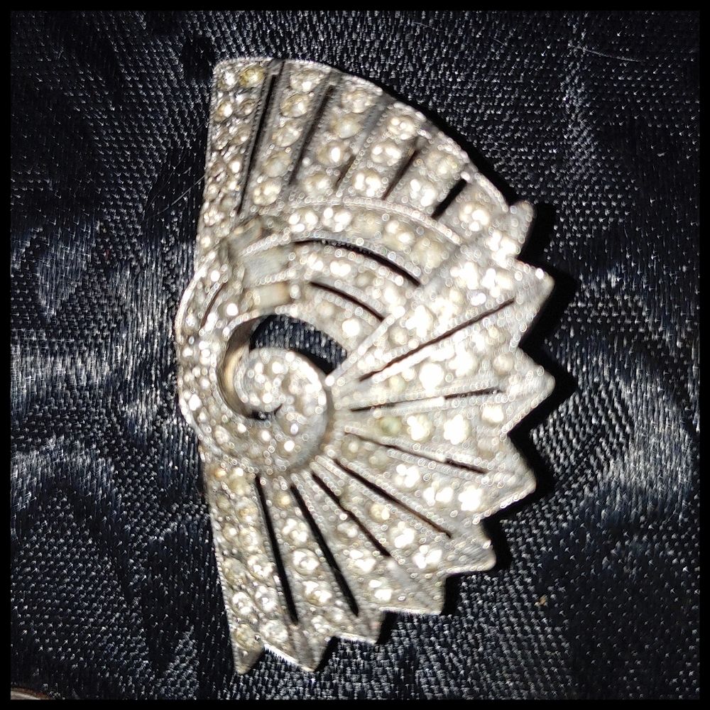 Vintage Art Deco Rhinestone 2 Piece Buckle - Picture 5 of 5